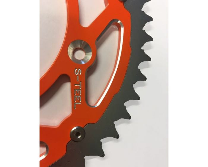Couronne Bi-Métal S-TEEL Anti-Boue KTM/Husqvarna Pas 520 Noir/Orange 50 dents - vue 3